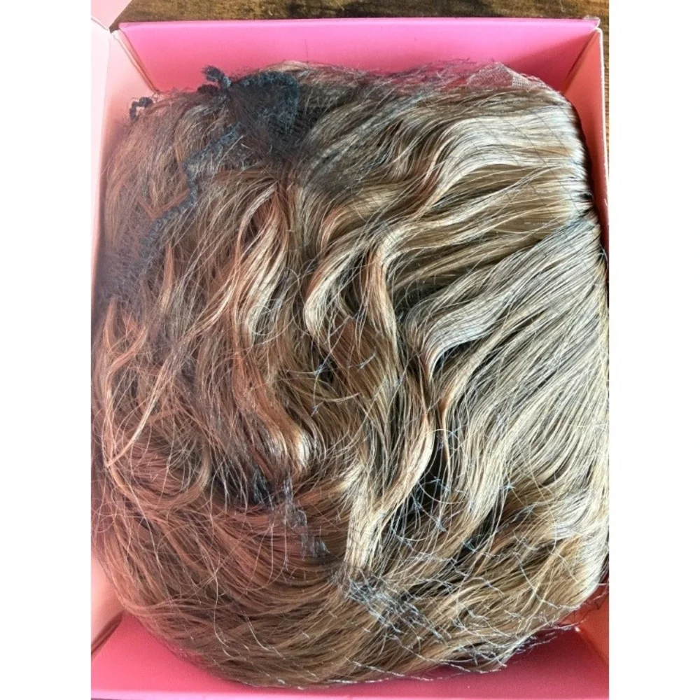 PANEWAY 20 Inch Hair Topper Brown Synthetic Mermaid Curly 150% Density Wiglet